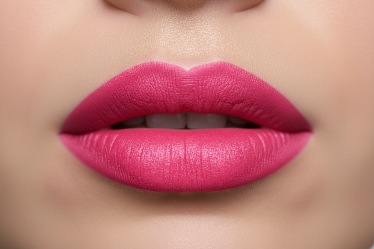 generate lip picture for hot pink matte lipstick